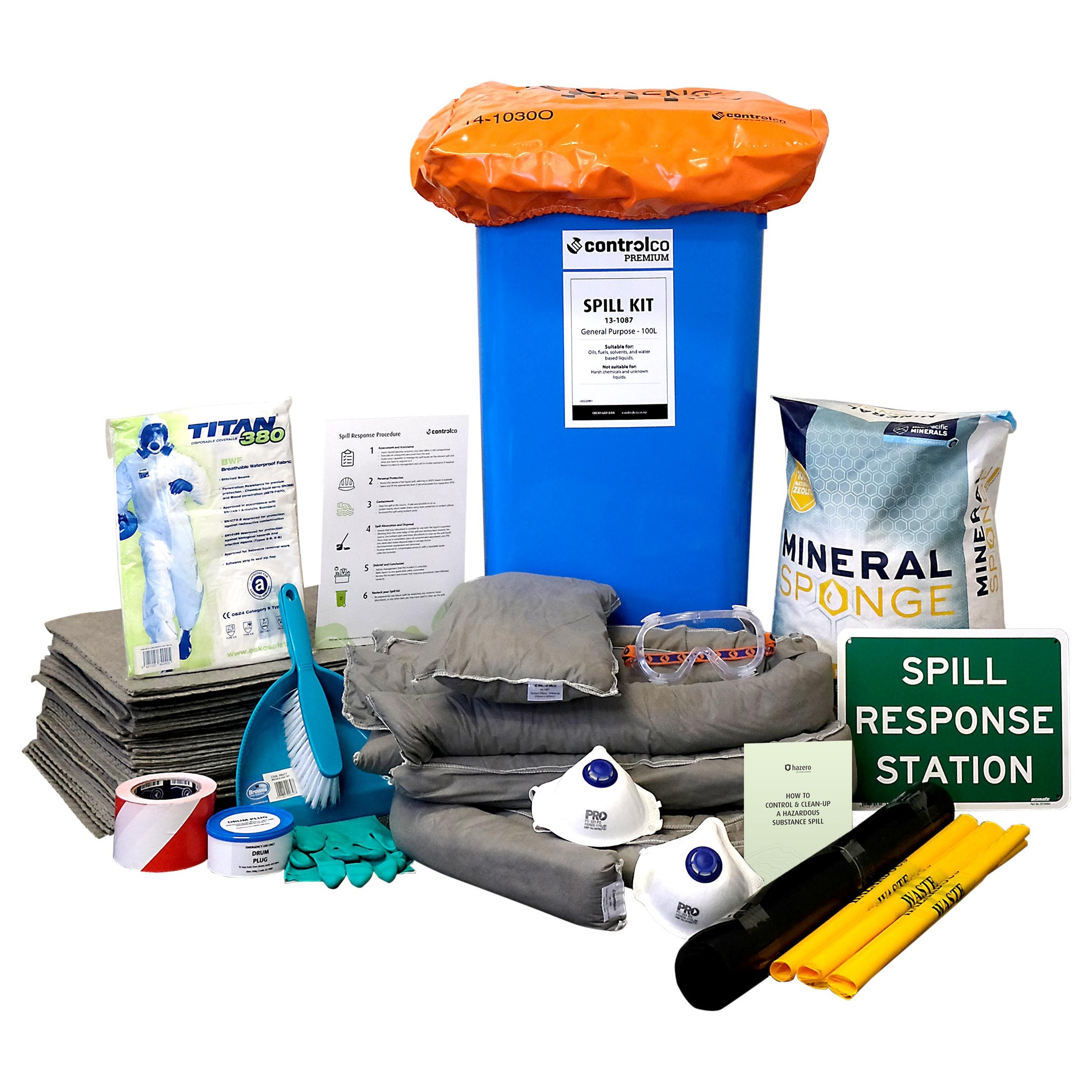 Contianement Kit Controlco Premium Spill Kit | General Purpose | 100L — Total Safety