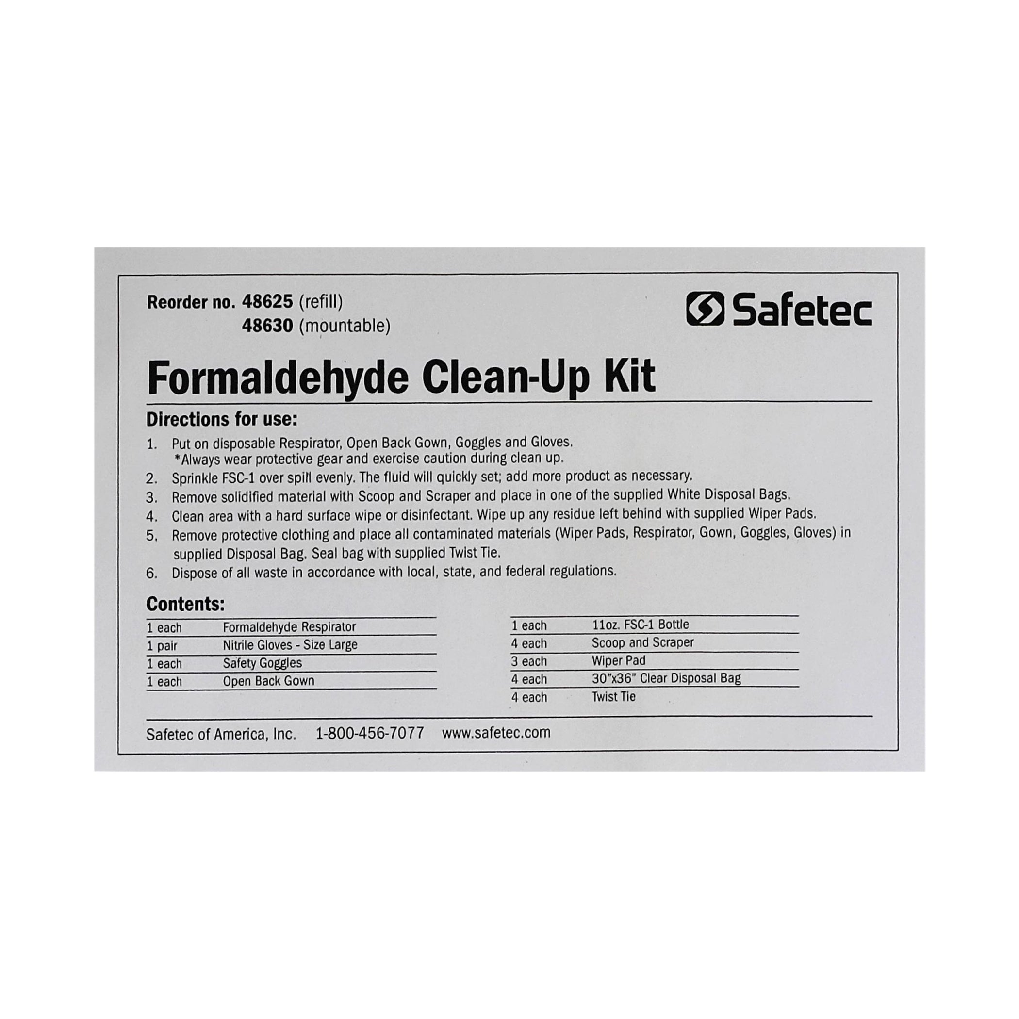 Formaldehyde Spill Kit — Total Safety