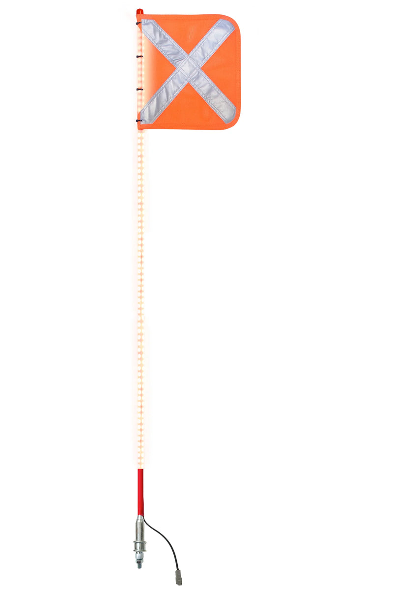 Heavy-Duty Red LED Buggy Whip | Mine Site Safety Flag