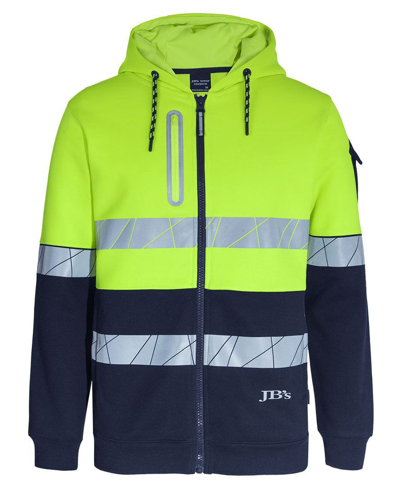 JB's 450g Hi Vis Full Zip Hoodie with Fragmented Tape | 6DPFZ