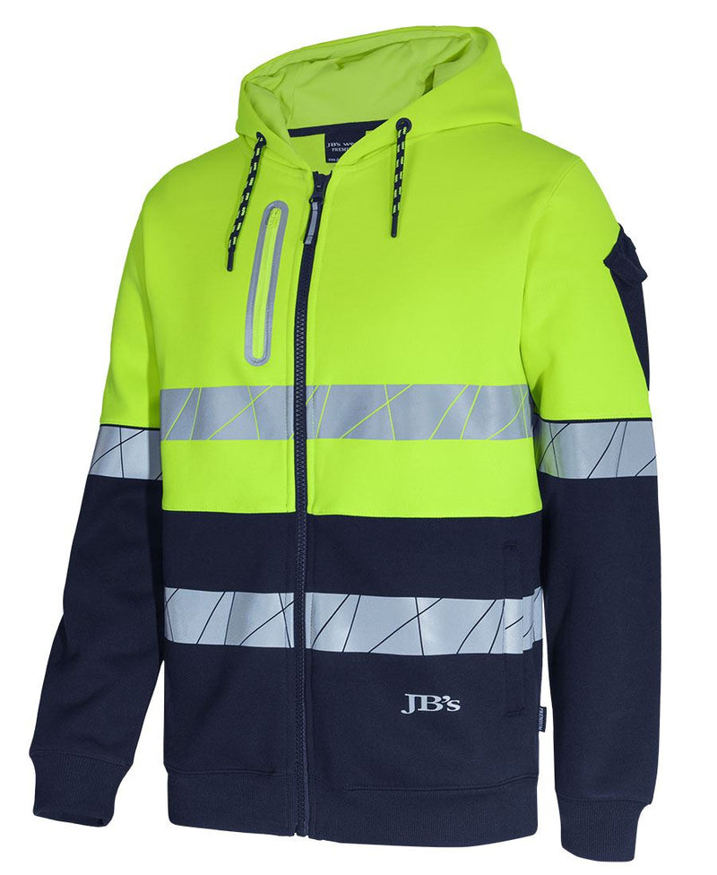 JB's 450g Hi Vis Full Zip Hoodie with Fragmented Tape | 6DPFZ