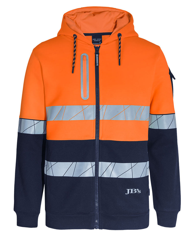 JB's 450g Hi Vis Full Zip Hoodie with Fragmented Tape | 6DPFZ
