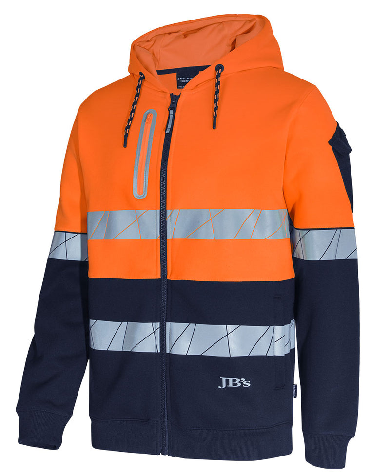 JB's 450g Hi Vis Full Zip Hoodie with Fragmented Tape | 6DPFZ