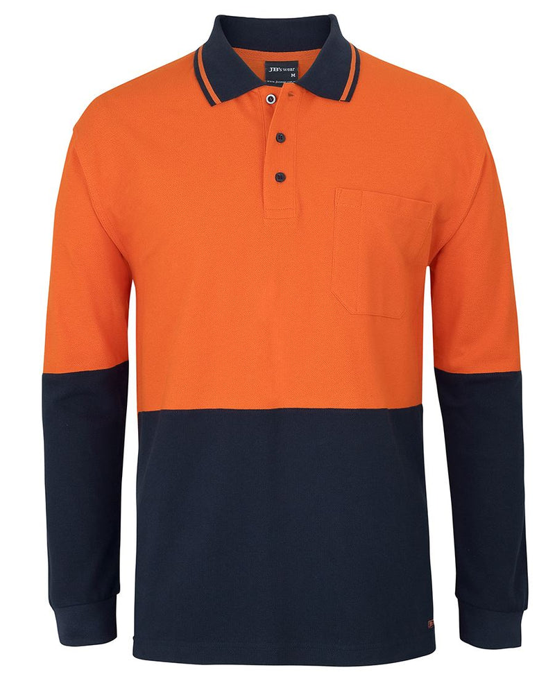 Hi Vis Long Sleeve Cotton Pique Trad Polo | 6HVQL