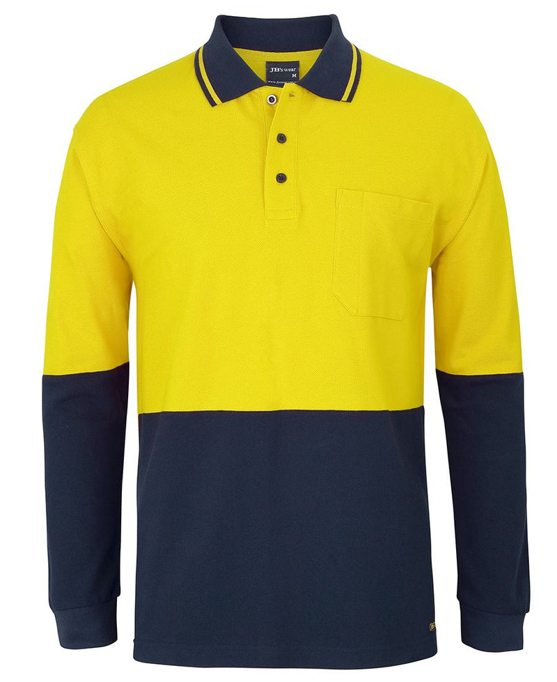 Hi Vis Long Sleeve Cotton Pique Trad Polo | 6HVQL