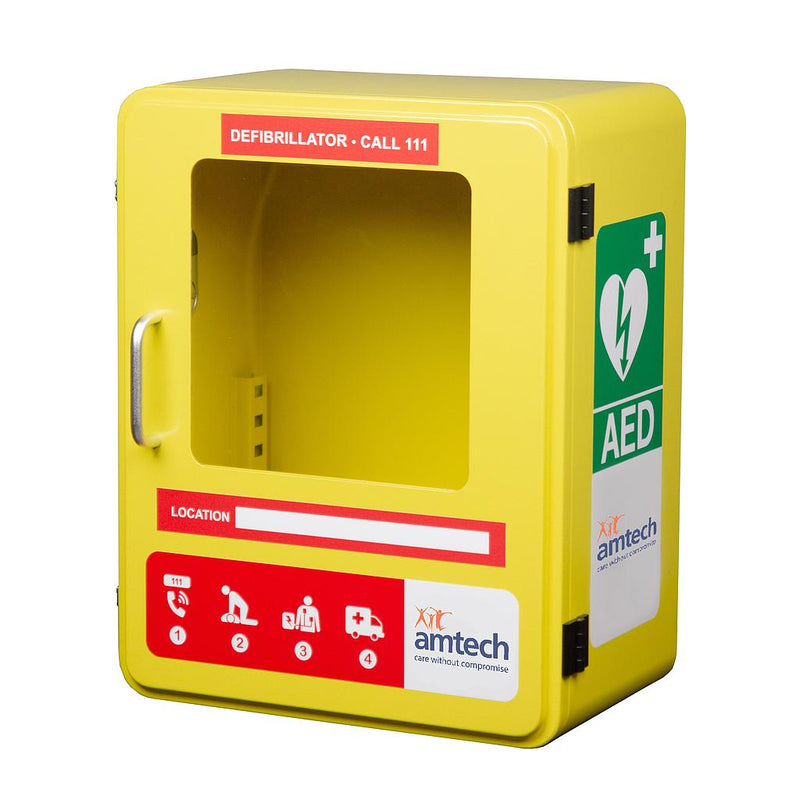 Defibrillator Cabinet Outdoor Alarmed Yellow Labelled | PW522