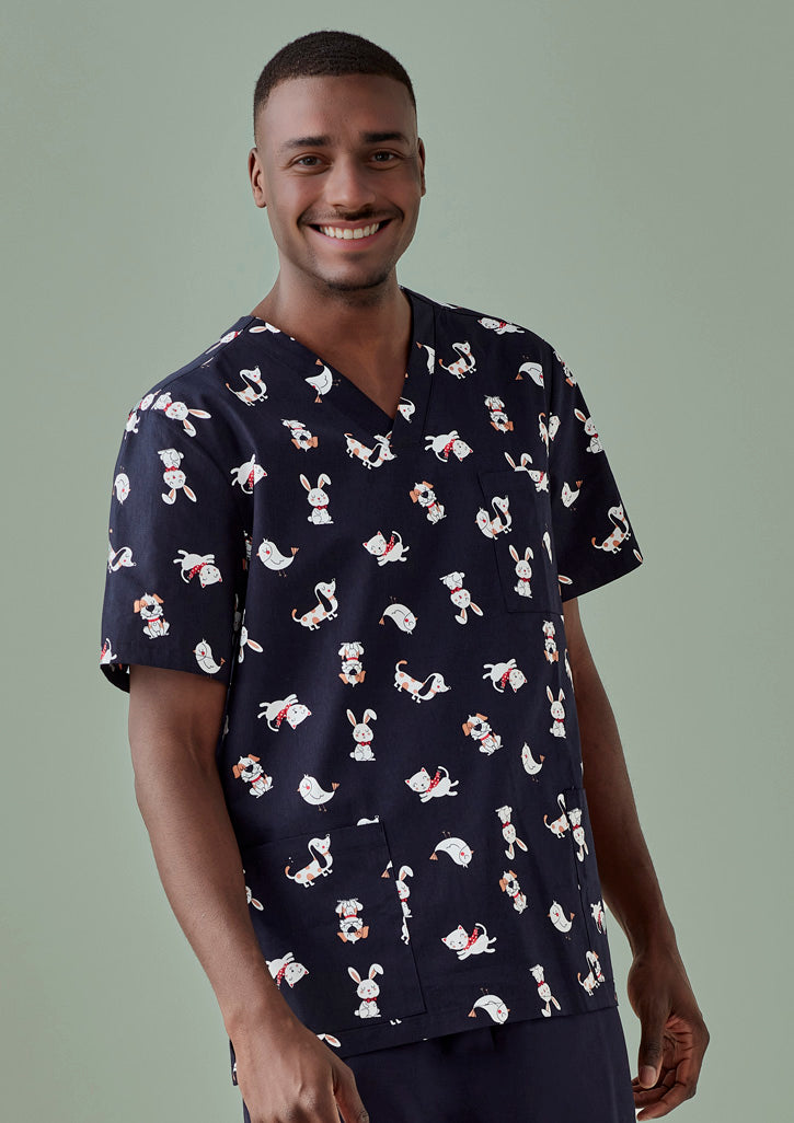 Mens Printed Best Friends Scrub Top | CST147MS