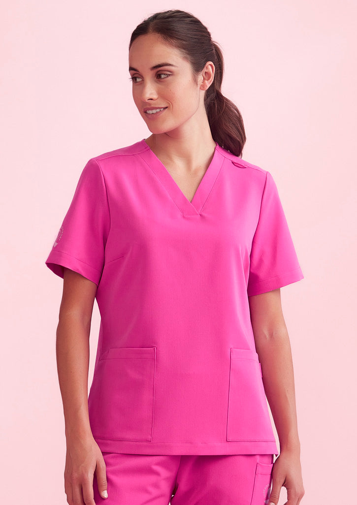 Womens Pink V-Neck Scrub Top | CST245LS