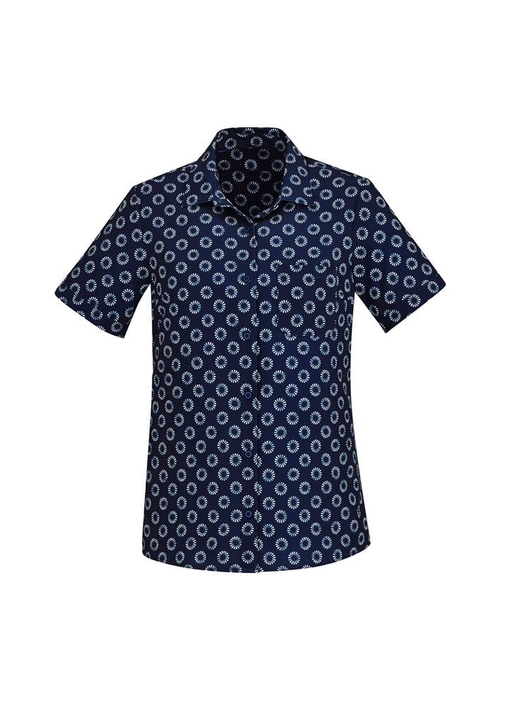 Womens Florence Daisy Print Short Sleeve Shirt | CS948LS