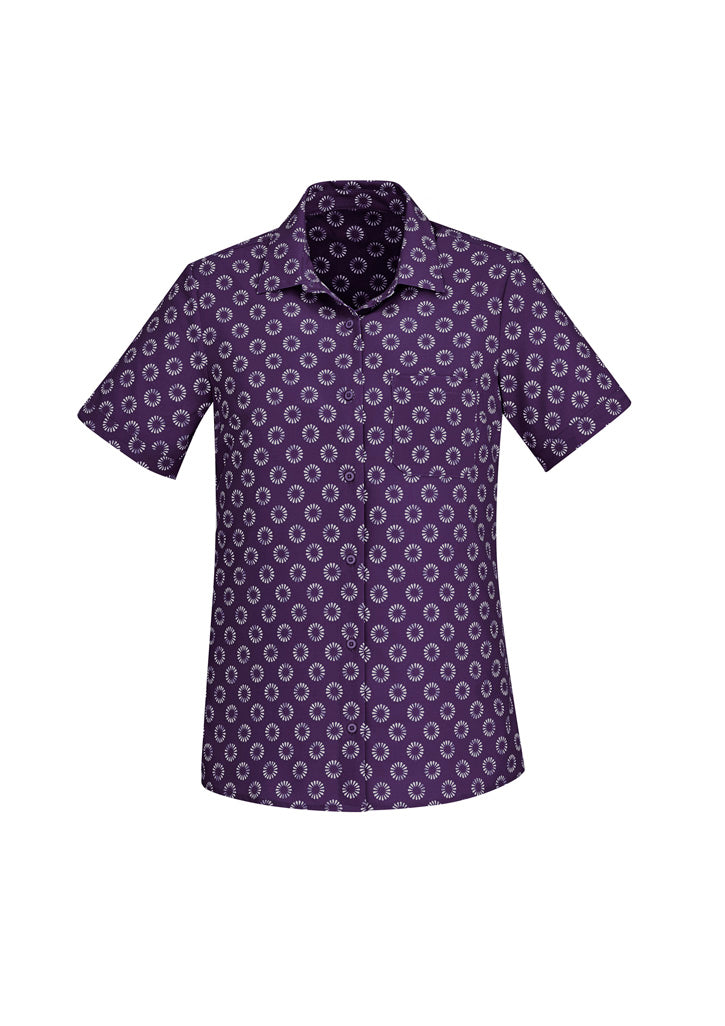 Womens Florence Daisy Print Short Sleeve Shirt | CS948LS