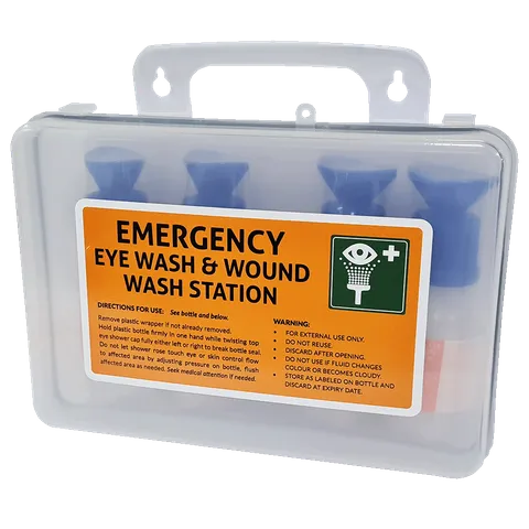 Eye Wash Station + 4 x 100ml Eye Wash Ready to Use Bottles