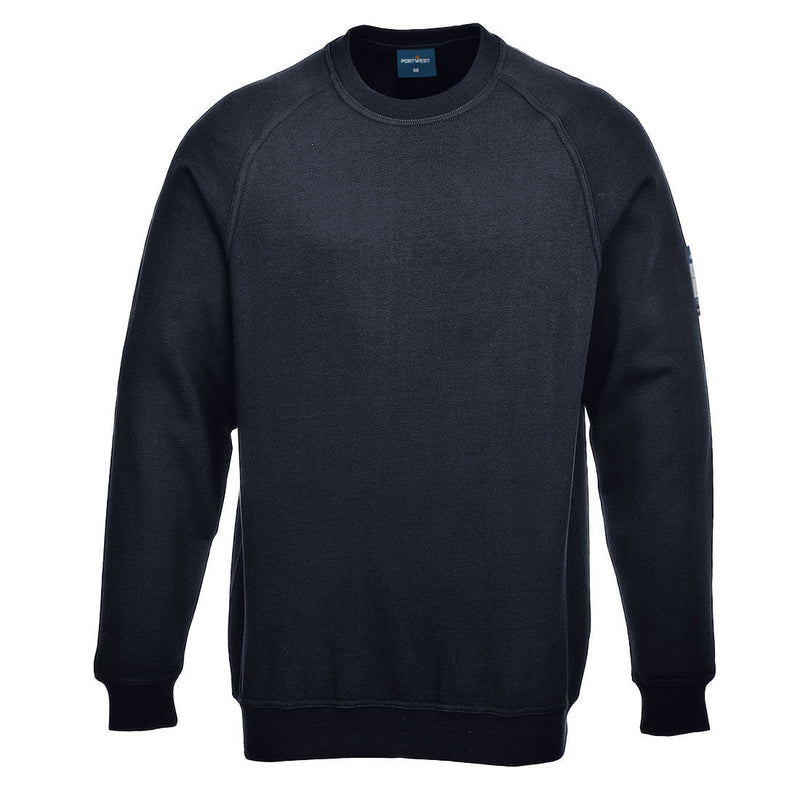 Modaflame Knit Anti-Static FR Long Sleeve Sweatshirt Navy - FR12