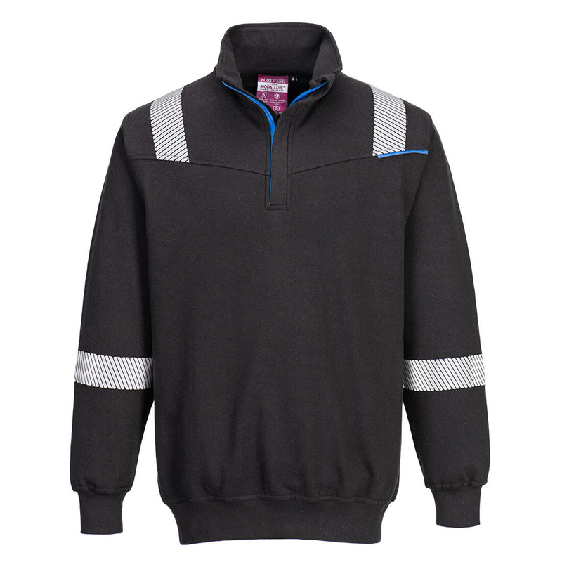 WX3 Modaflame Knit FR 1/4 Zip Sweatshirt Black - FR710