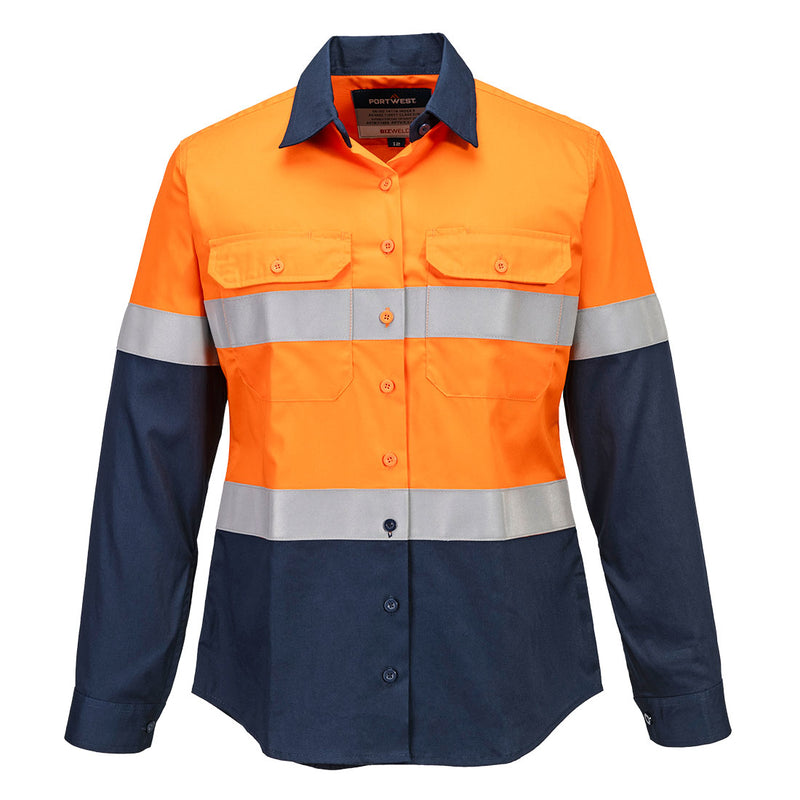 Bizflame FR Women's Shirt Orange/Navy - FR725