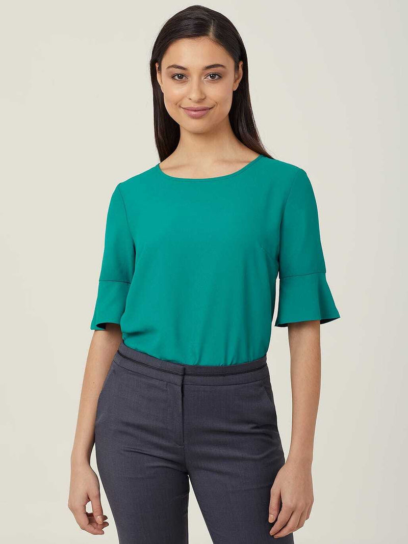 French Georgette Fluted Sleeve Top | CATU5T