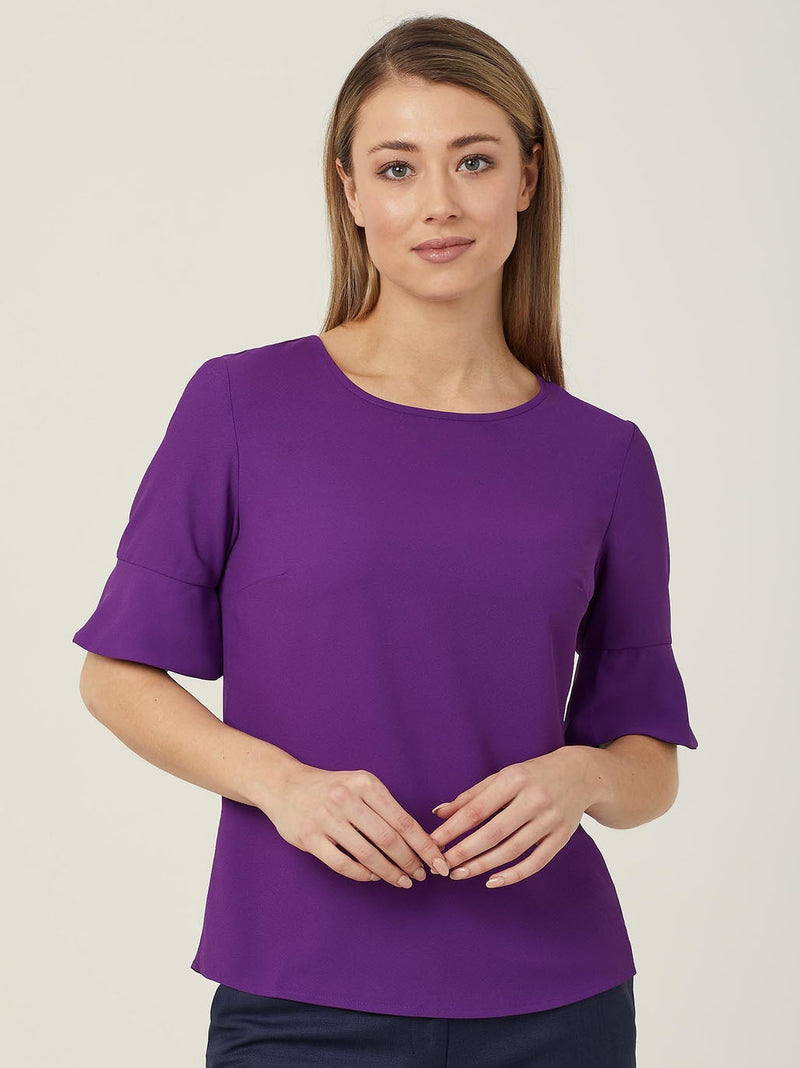 French Georgette Fluted Sleeve Top | CATU5T