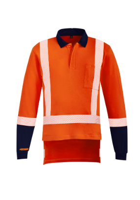 Mens Orange Flame TTMC-W17 X Back Taped Polo | ZH670