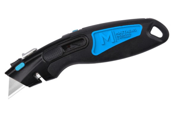 Retractable Metal Cutter Knife - Blue/Black, 19mm Blade (12)