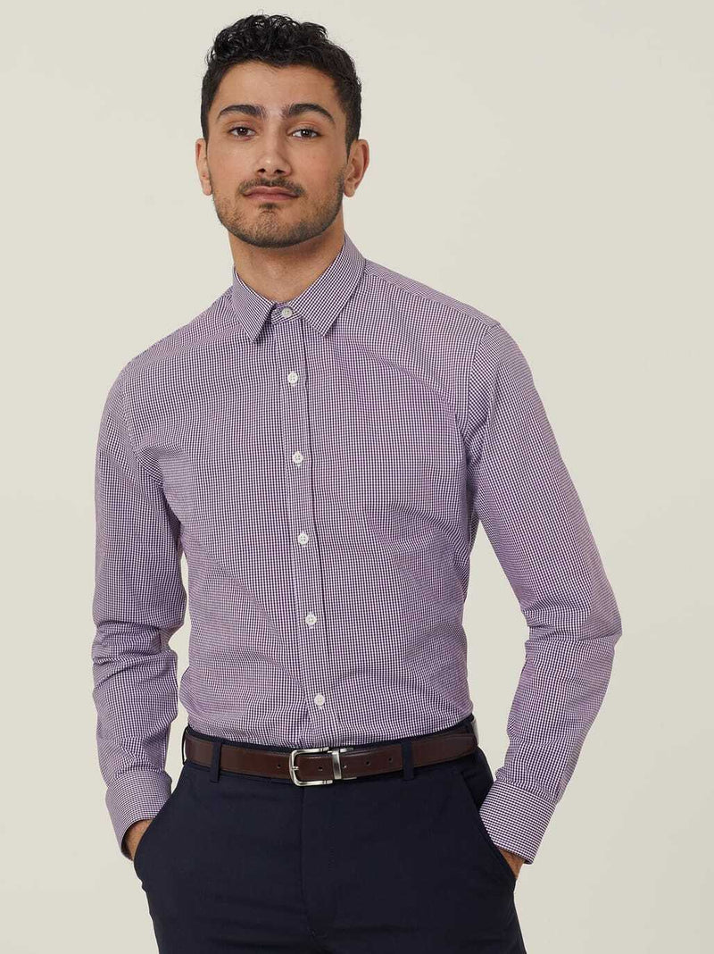 Mens Plain L/S Slim Shirt | CATJDF