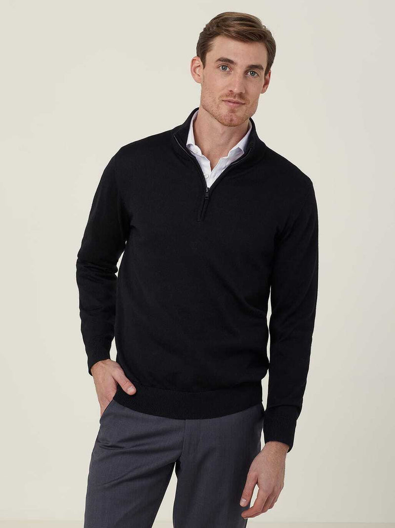 Trevira Wool Blend Long Sleeve Zip Neck Jumper | CATE37