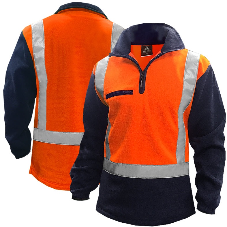 360gsm D/N Orange/Navy Polar Fleece | 801195