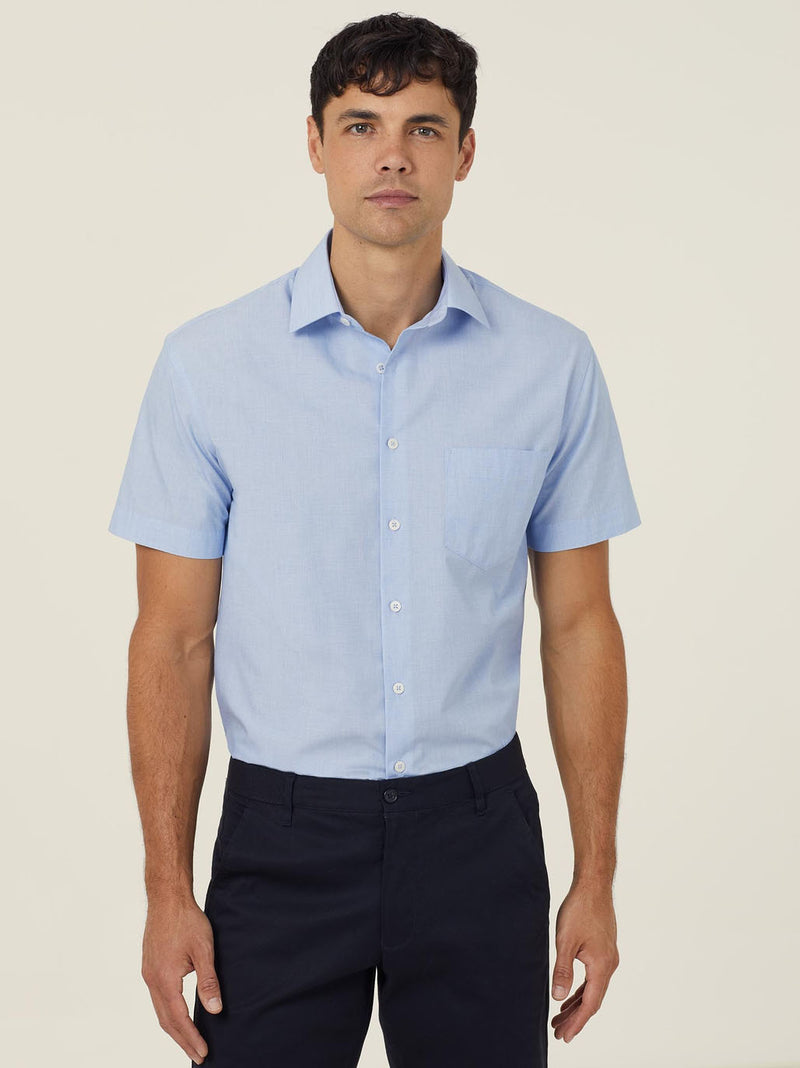 Poly Cotton End On End Short Sleeve Shirt | CATJB7