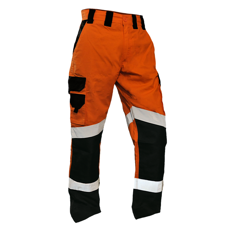 220gsm RIPSTOP Cotton Orange/Black Taped Pants | 801258