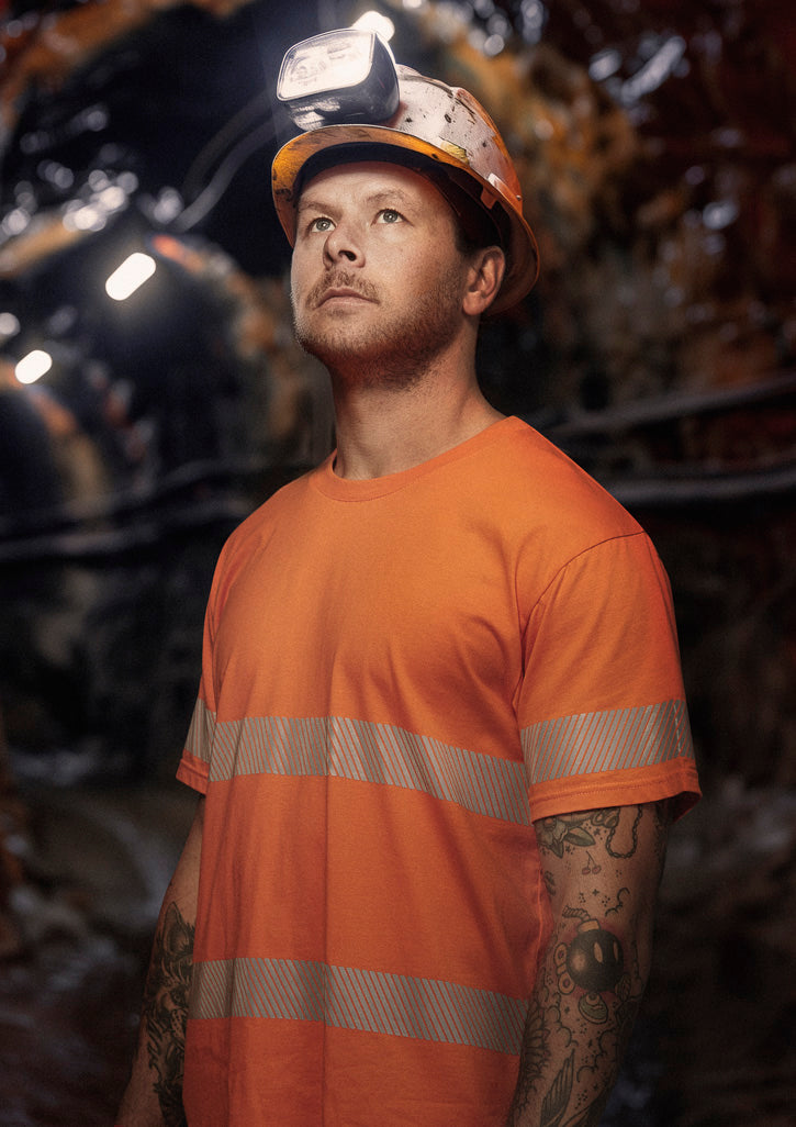 Mens Hi Vis Segmented Tape Cotton Tee Shirt | ZH510
