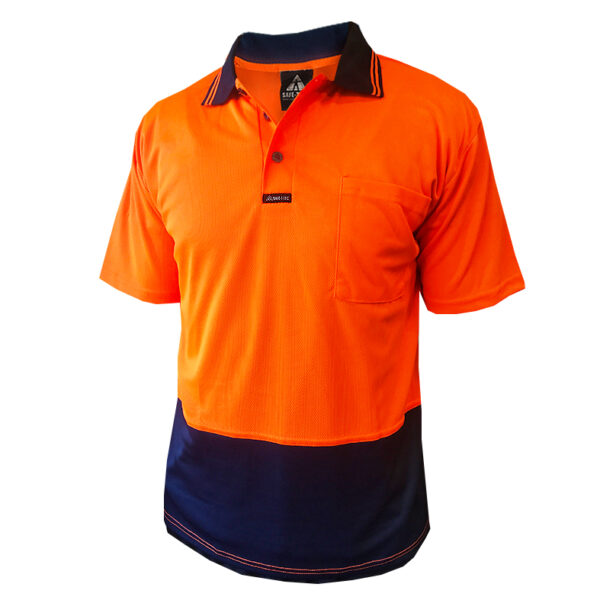 Safe T Tec | Orange/Navy Day Only Short Sleeve Polo | 801081