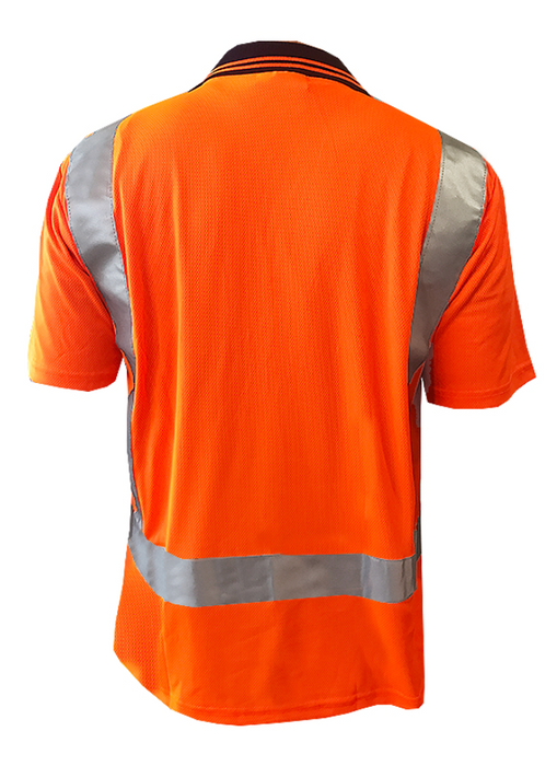 Safe T Tec | 170gsm D/N Short Sleeve Orange/Navy Polo | 801083
