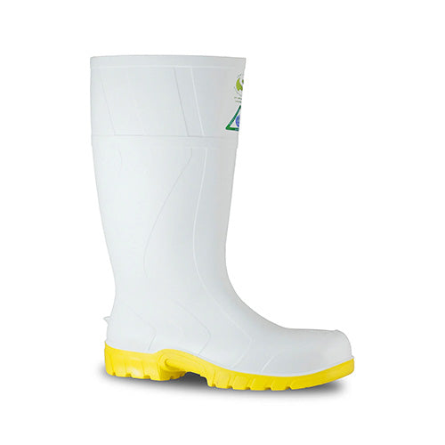 Bata Industrials | Safemate White/Yellow Gumboots