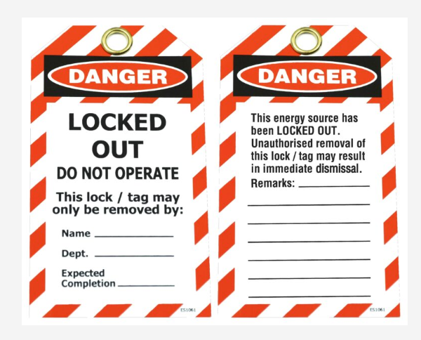 DANGER (Red/White) Locked Out – Tag Pkt 25