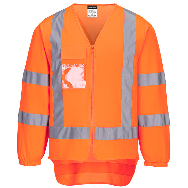 TTMC-W17 Hi-Vis X Back Zipped Vest L/S - TM309