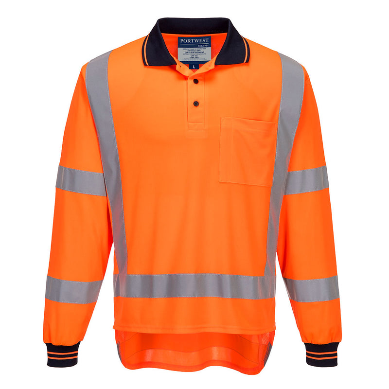 TTMC-W23 Hi-Vis X Back Polo Shirt L/S - TM312
