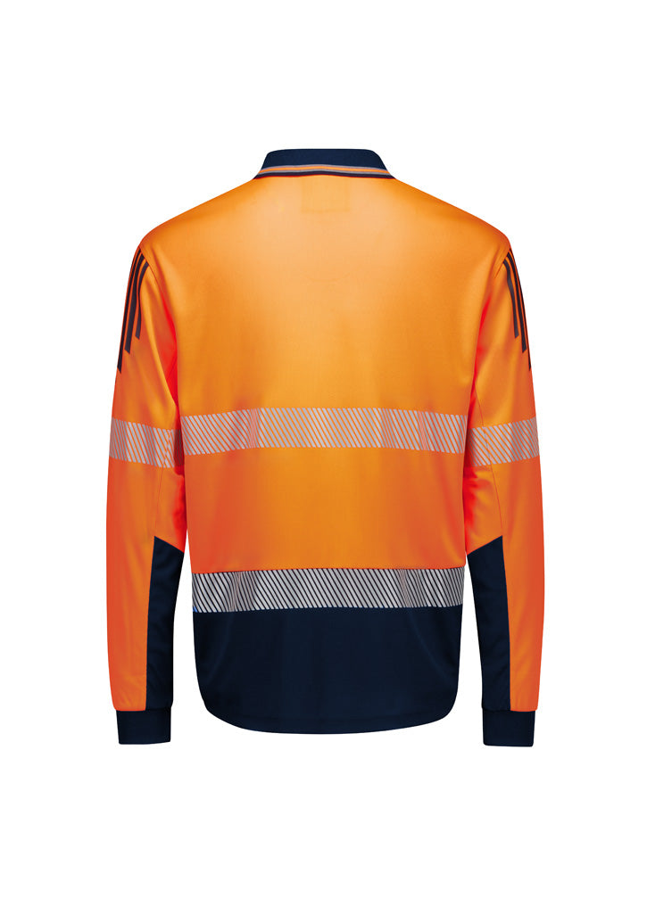 Mens Hi Vis Flux Segmented Tape Long Sleeve Polo ZH550