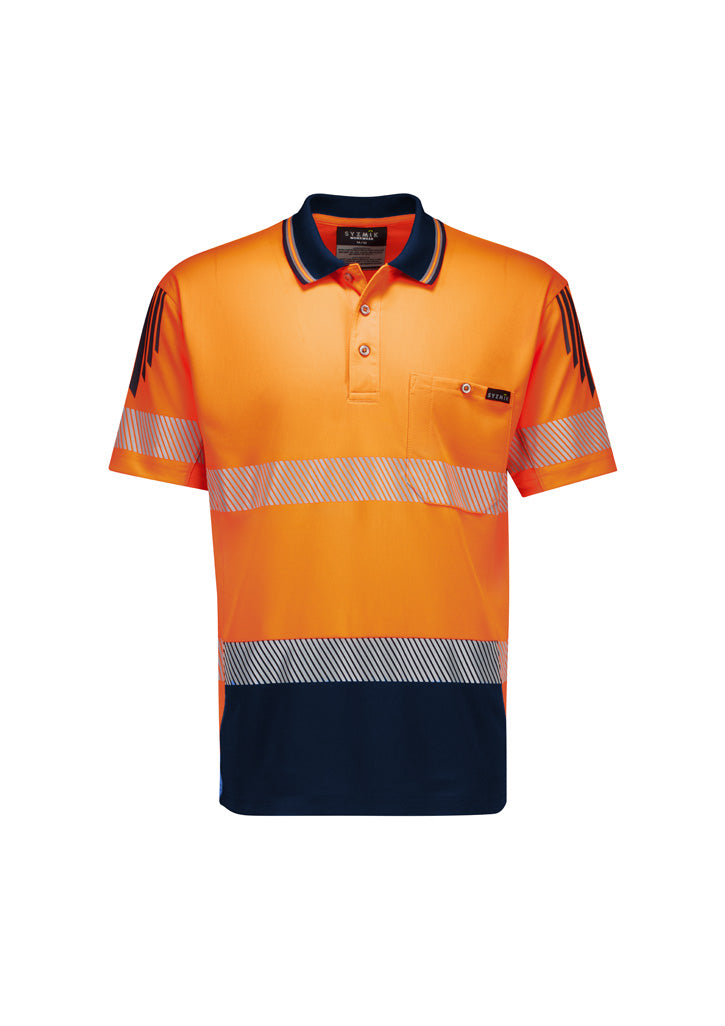 Mens Hi Vis Flux Segmented Tape Short Sleeve Polo | ZH555