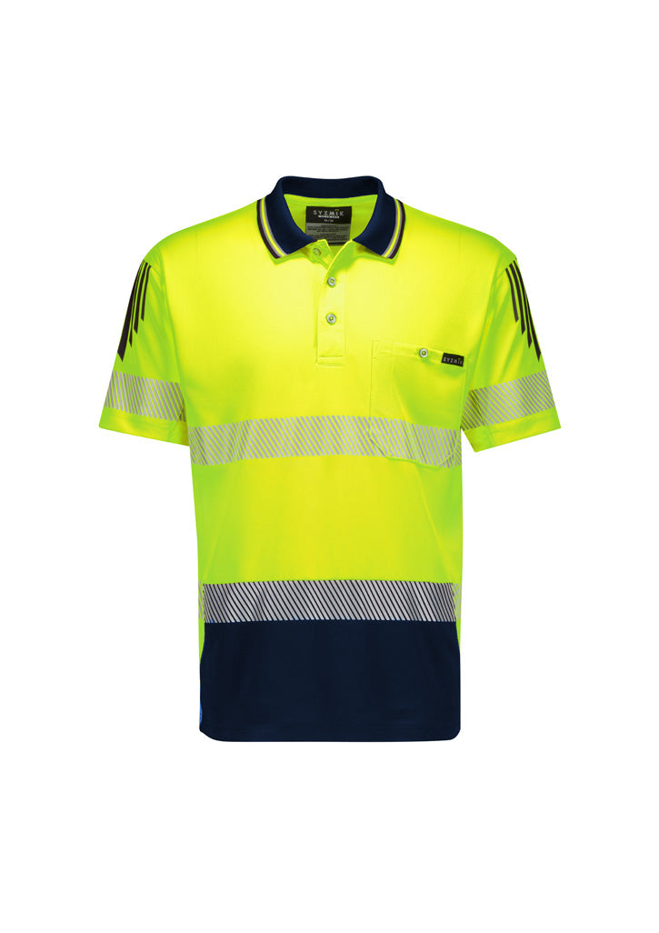 Mens Hi Vis Flux Segmented Tape Short Sleeve Polo | ZH555