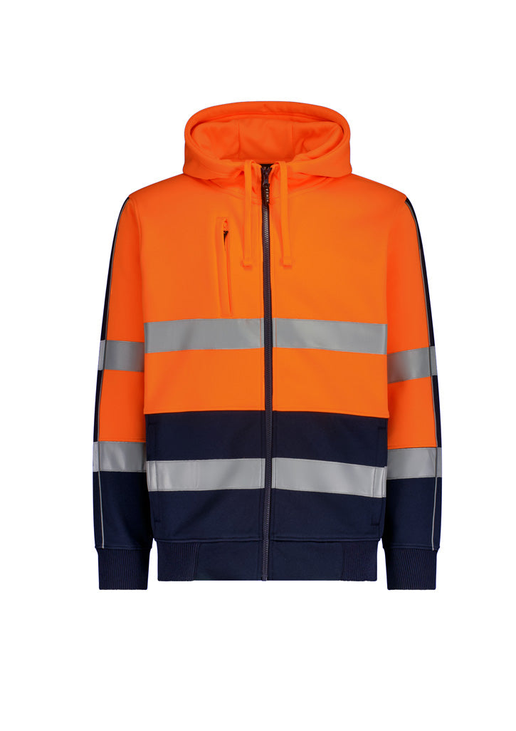 Unisex Hi Vis Full Zip Stretch Taped Hoodie | ZT486
