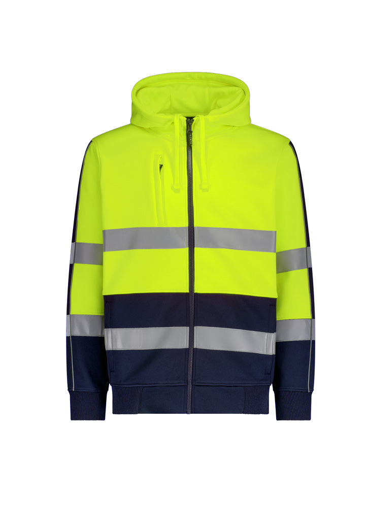 Unisex Hi Vis Full Zip Stretch Taped Hoodie | ZT486