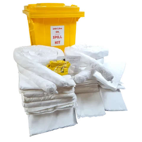 240 Litre Oil Spill kit in Wheelie Bin PREMIUM