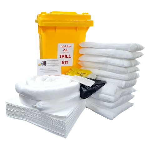 120 Litre Oil / Hydrocarbon Spill kit in Wheelie Bin PREMIUM