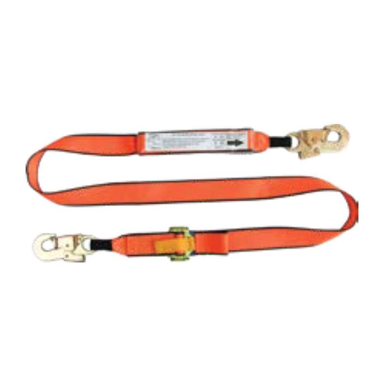 Single Leg Adjustable Webbing Lanyard - 2m with 2x Snap Hooks | S014