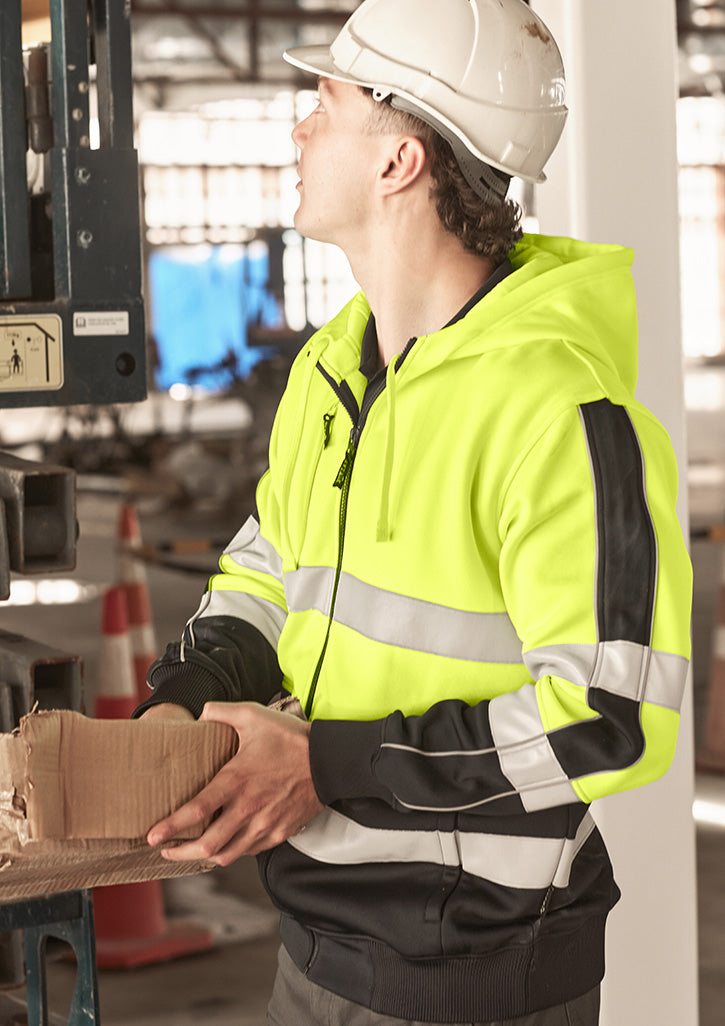 Unisex Hi Vis Full Zip Stretch Taped Hoodie | ZT486