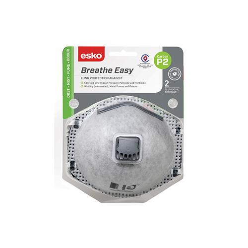 BreatheEasy P2 Valved Mask with Carbon Filter | Carton of 10 Packs