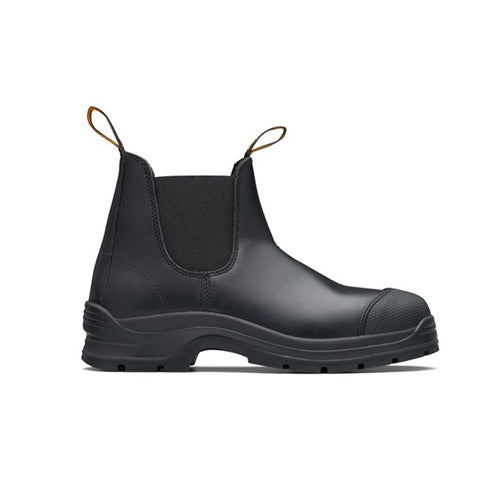 Blundstone | Black Leather Elastic Side V Cut Boot with TPU Toe Guard | #320
