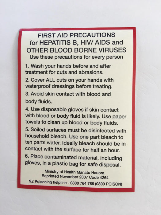 AIDS/ Hepatitis warning label