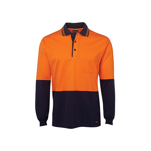 Hi Vis Long Sleeve Cotton Polo | 6CPHL