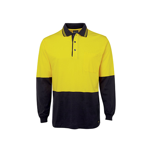 Hi Vis Long Sleeve Cotton Polo | 6CPHL