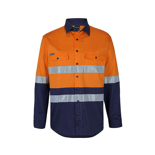 Hi Vis (D+N) L/S Stretch Work Shirt with tape | 6DSWL