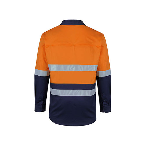 Hi Vis (D+N) L/S Stretch Work Shirt with tape | 6DSWL